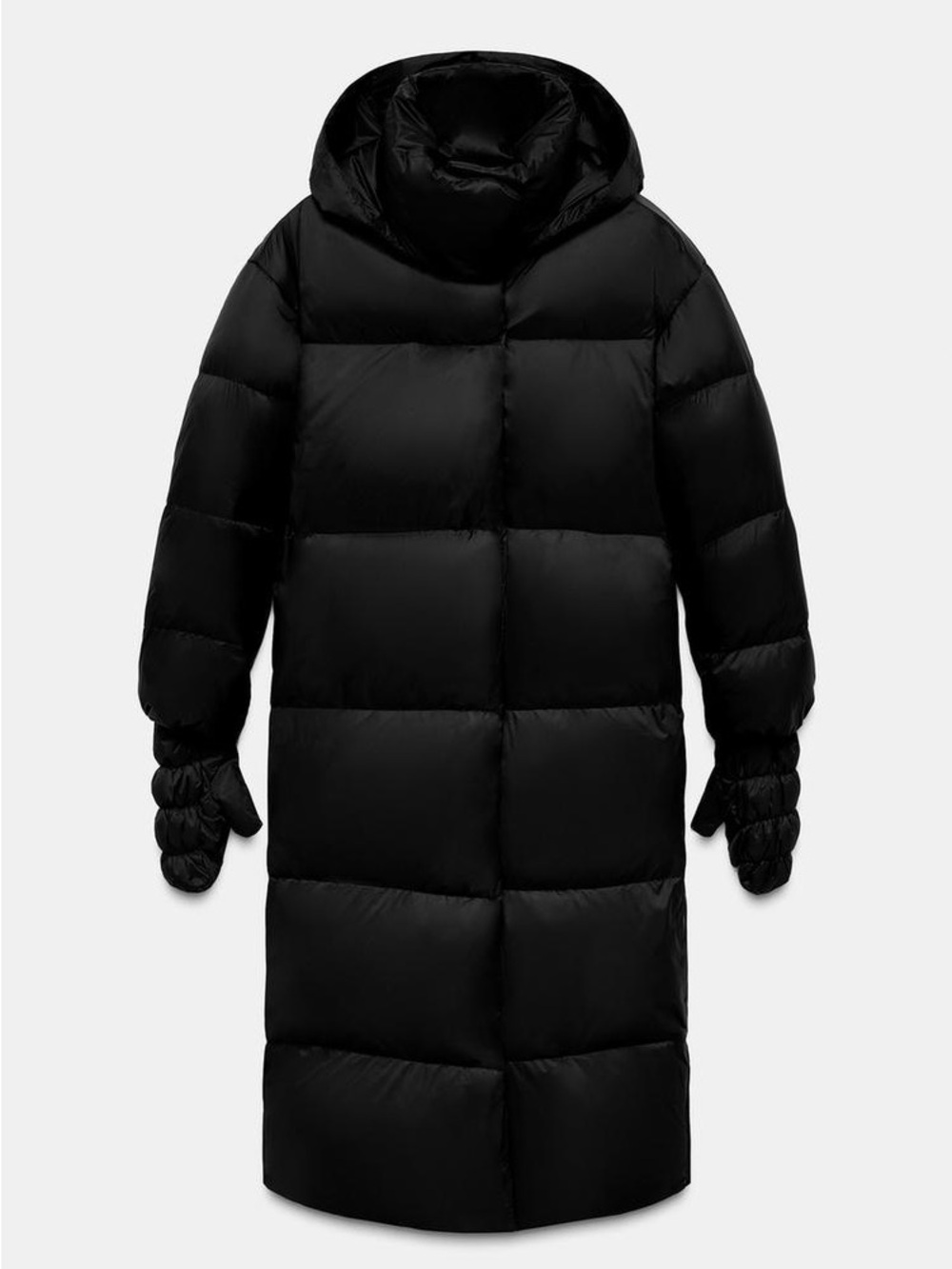 ZARA WATER REPELLENT PADDED ANORAK 70% DOWN 30% FEATHER HOODIE GLOVES
